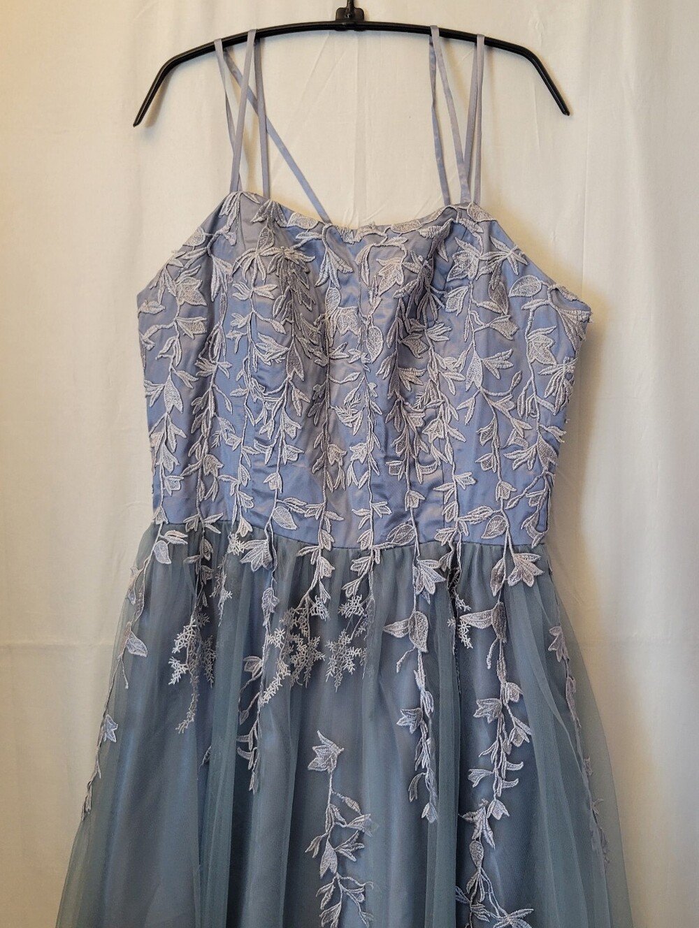 NWT JJ’s House Tulle Prom Gown - Steel Grey Lace Dress